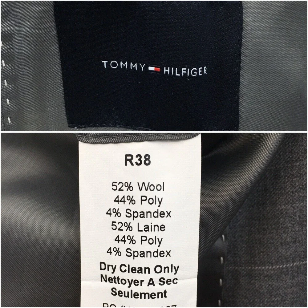 TOMMY HILFIGER Mens Blazer Sport Coat Casual Jacket‎ Size 38R Classic Wool Suit